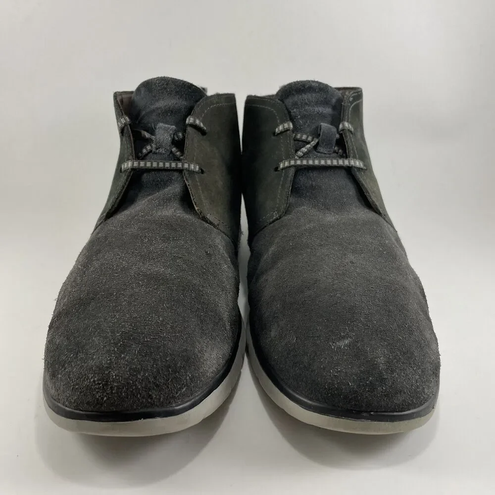 UGG Freamon Waterproof Blue Leather Black Lace Up Ankle Boots Mens Size 13